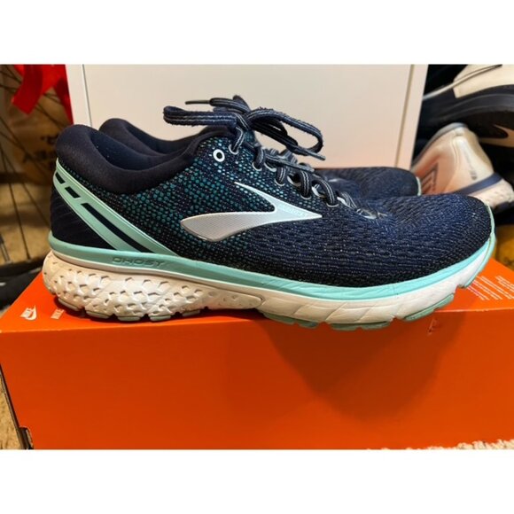 Brooks Ghost 11 Women's Size 9.5 D Navy Turquoise Road Running Shoes Worn No Box - Picture 1 of 7